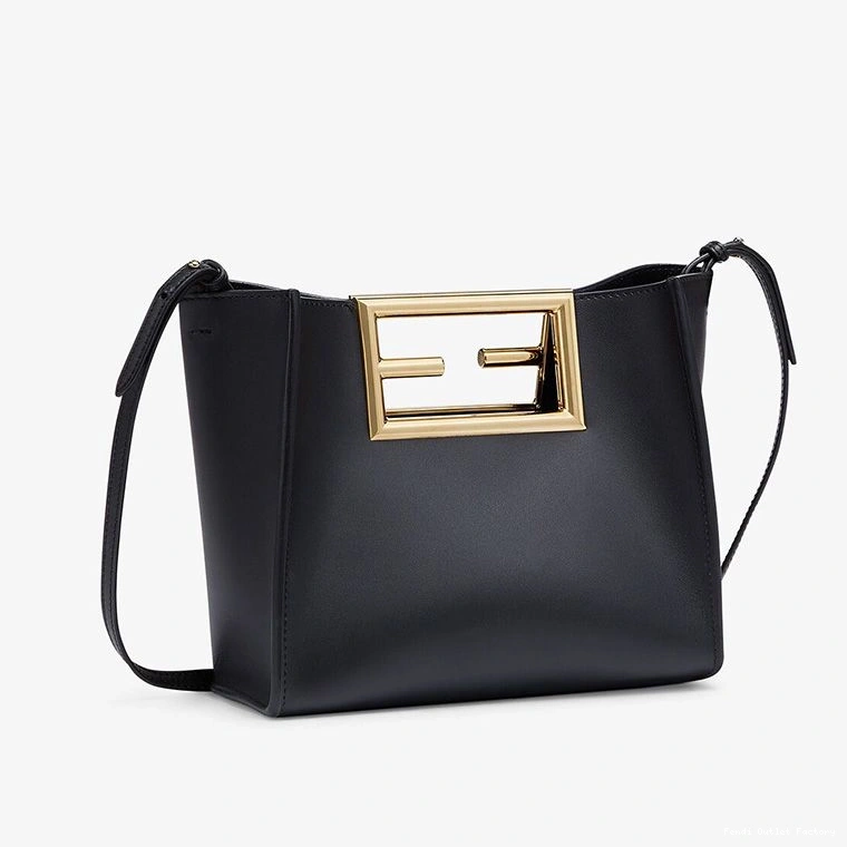 Affordable HOT Way Leather Black In Fendi Bag Calf Small 0808